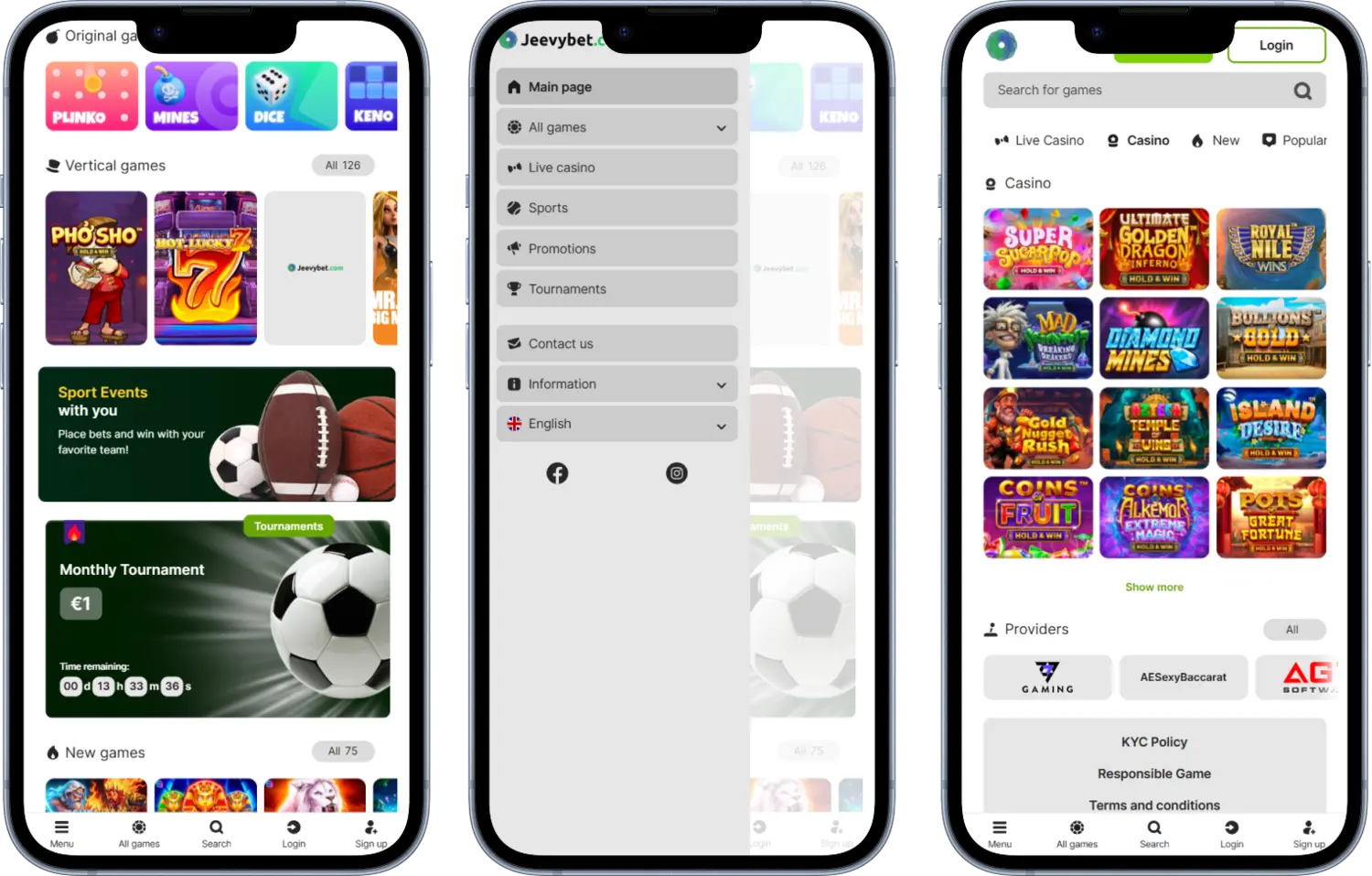 Jeevybet Casino on Mobile