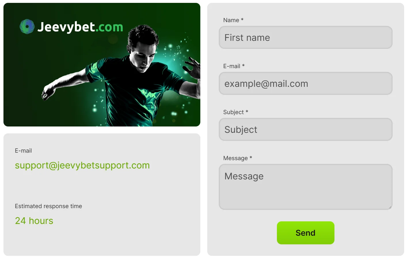 Jeevybet Casino Customer Support